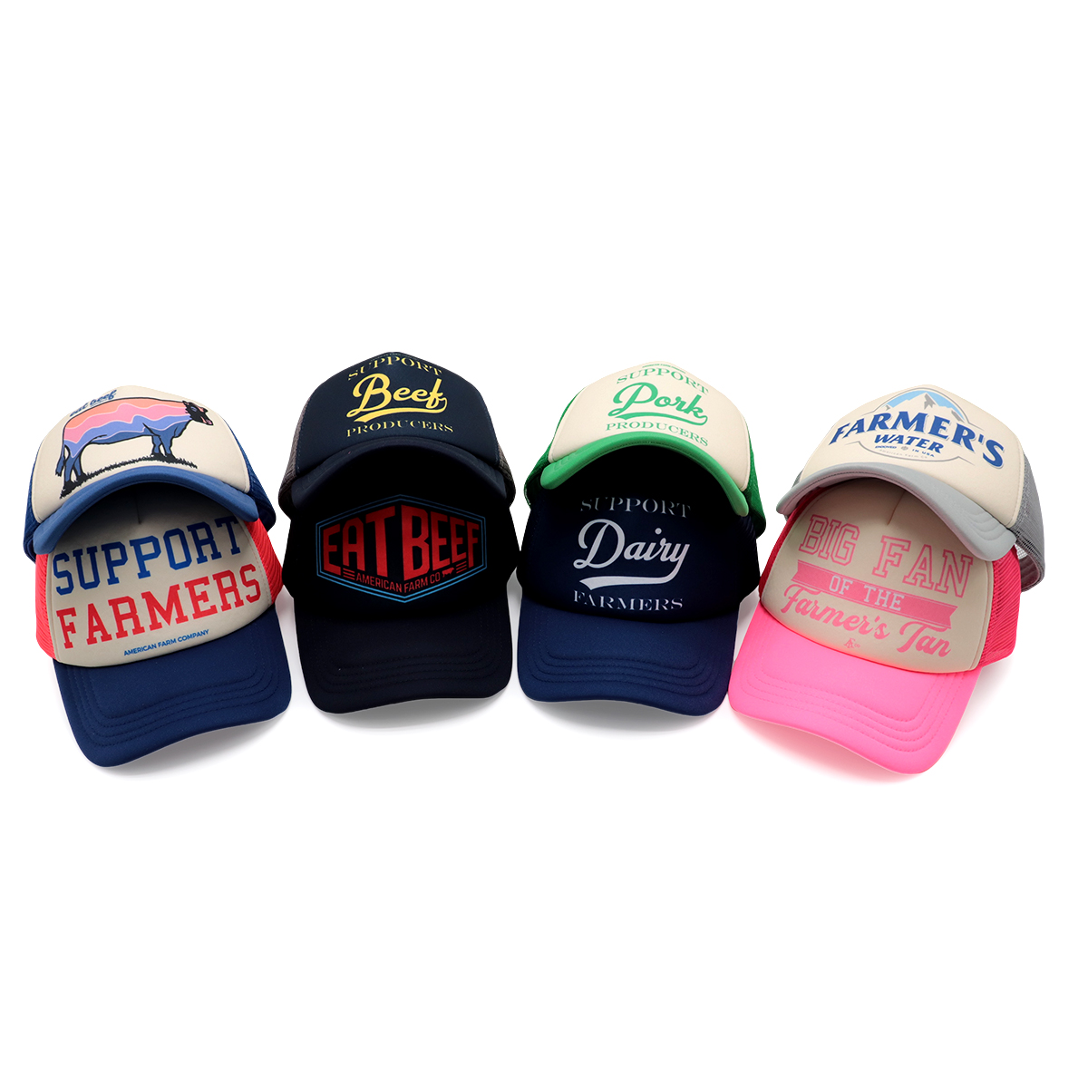 Support Dairy Farmers Foam Print Trucker Cap Adjustable Mesh Baseball Hat for Men and Women