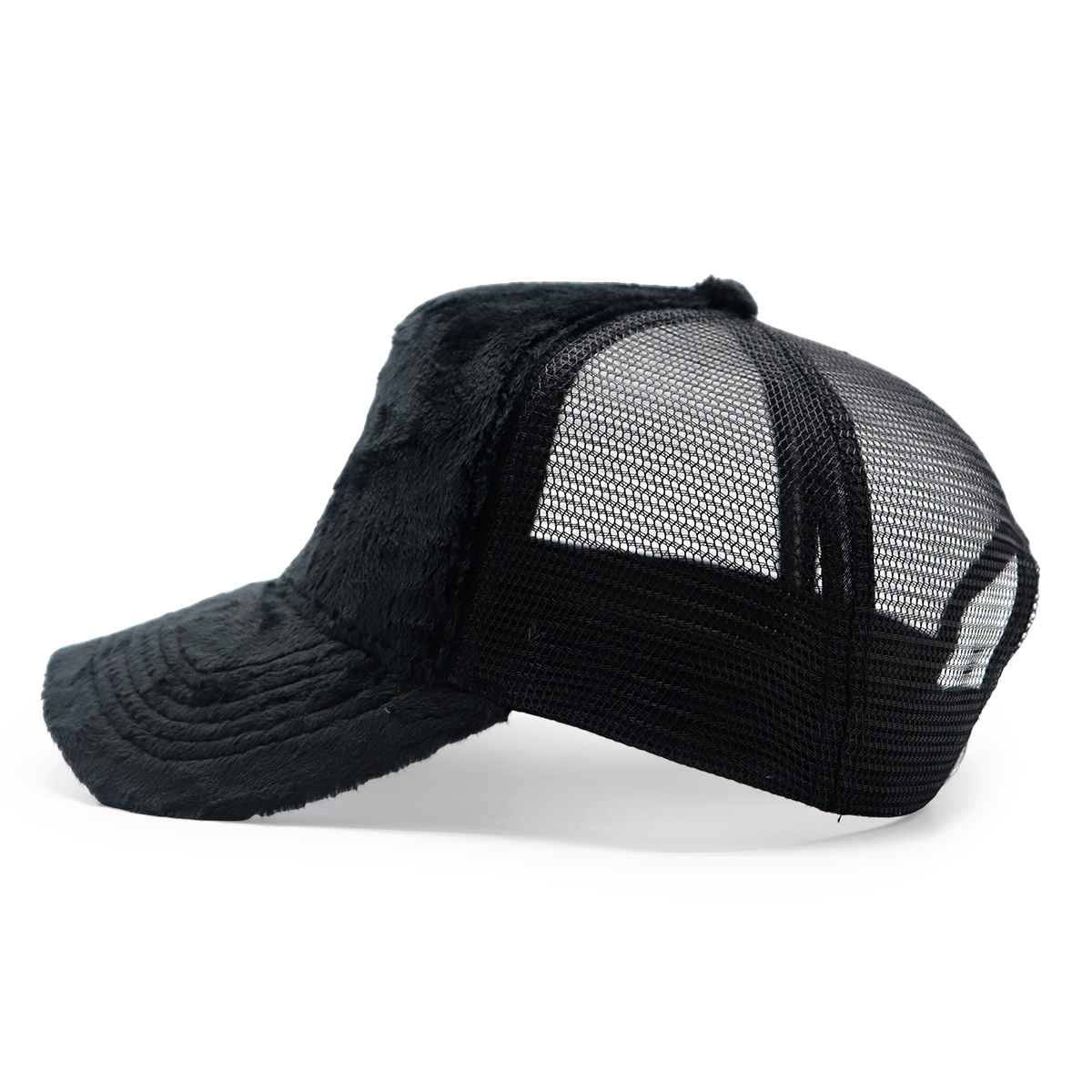 Velvet Mesh Trucker Hat – Soft Plush Front, Breathable Back, Custom Colors