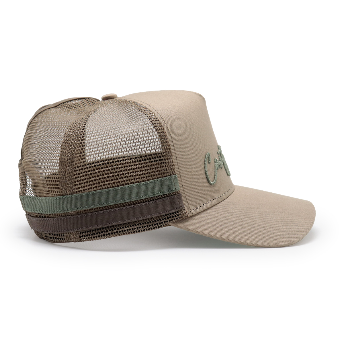 Design Your Own Logo Foam Mesh Back Caps - 5 Panel Custom Trucker Hat with 3D Puff Embroidery & Rope Detail