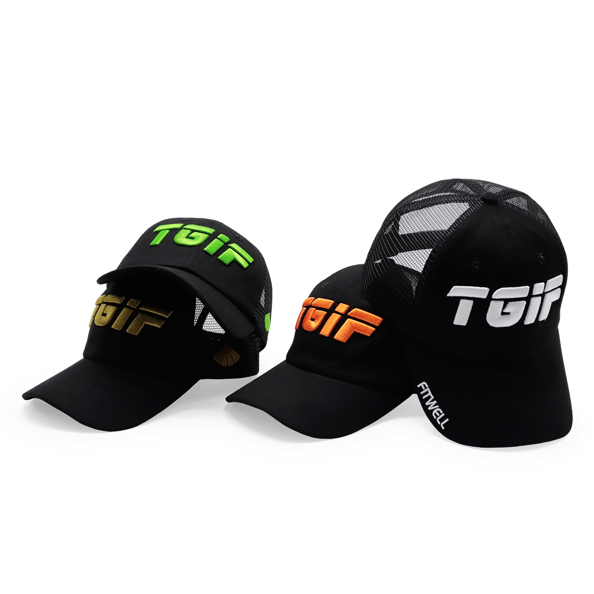 Embroidered Trucker Cap – FITWELL Streetwear Snapback Mesh Hat