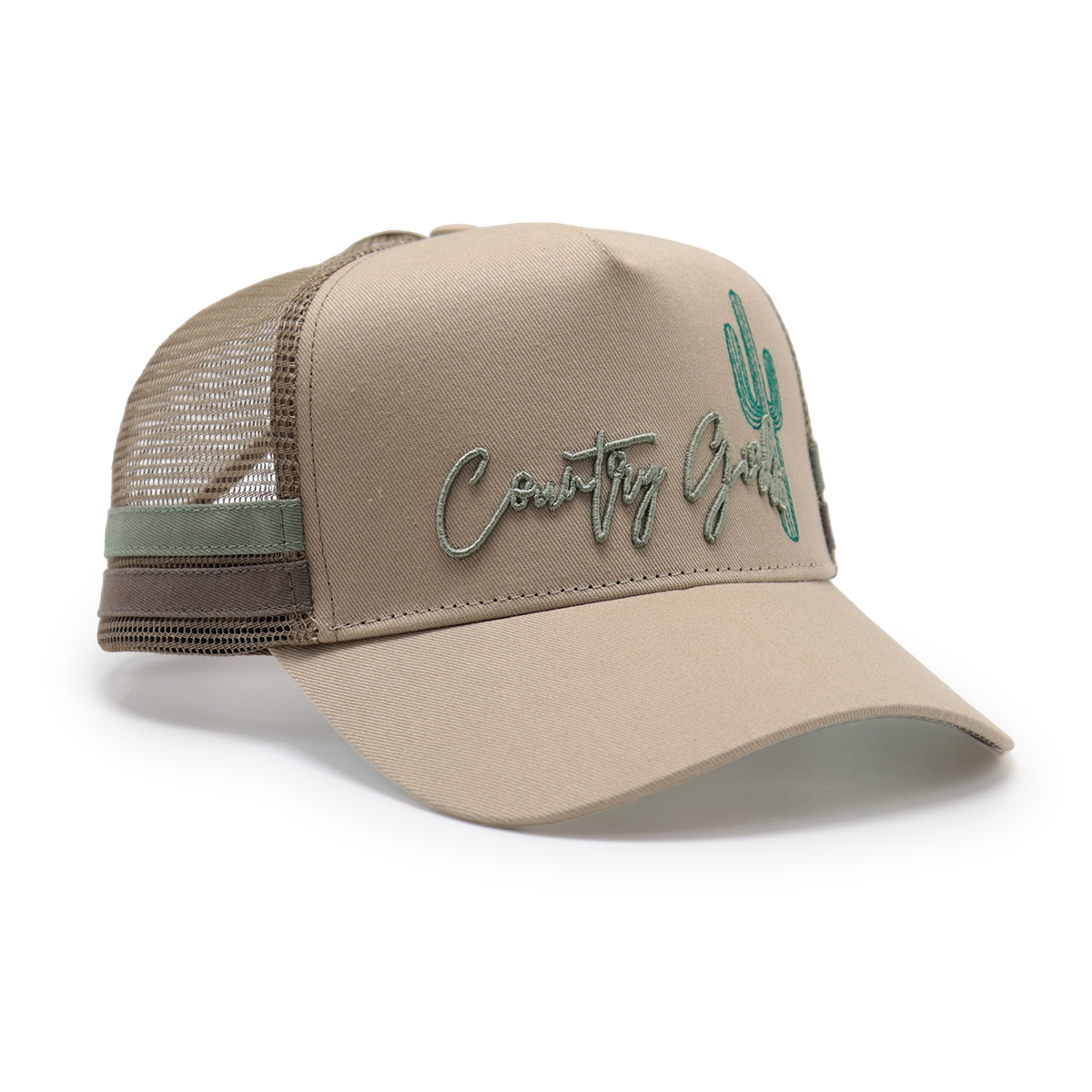 Design Your Own Logo Foam Mesh Back Caps - 5 Panel Custom Trucker Hat with 3D Puff Embroidery & Rope Detail