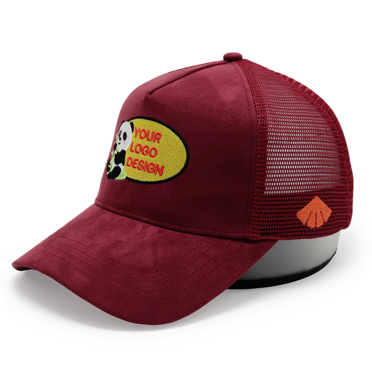 Custom Logo Trucker Caps – Multi-Color Mesh Back Snapback Hat with Panda Patch