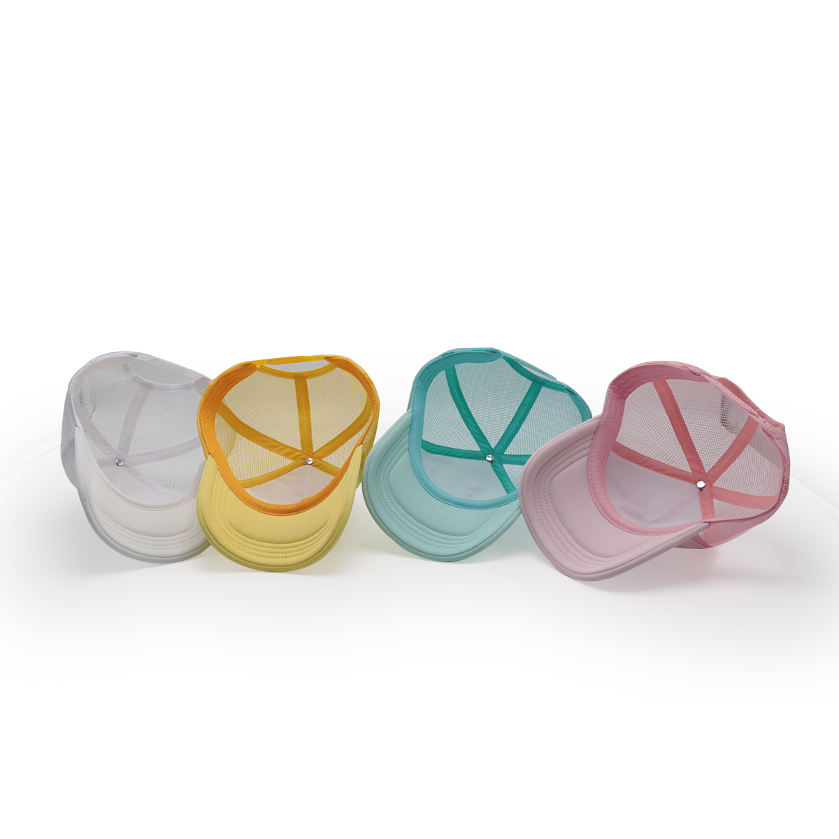 Pastel Color Mesh Trucker Caps – Lightweight Foam Front Summer Baseball Hat (Yellow, Mint, Pink, White)