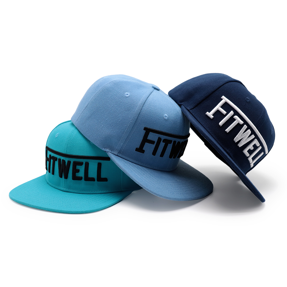 FTWELL 3D Embroidered Flat Brim Snapback Cap – Unisex Adjustable Street Hat