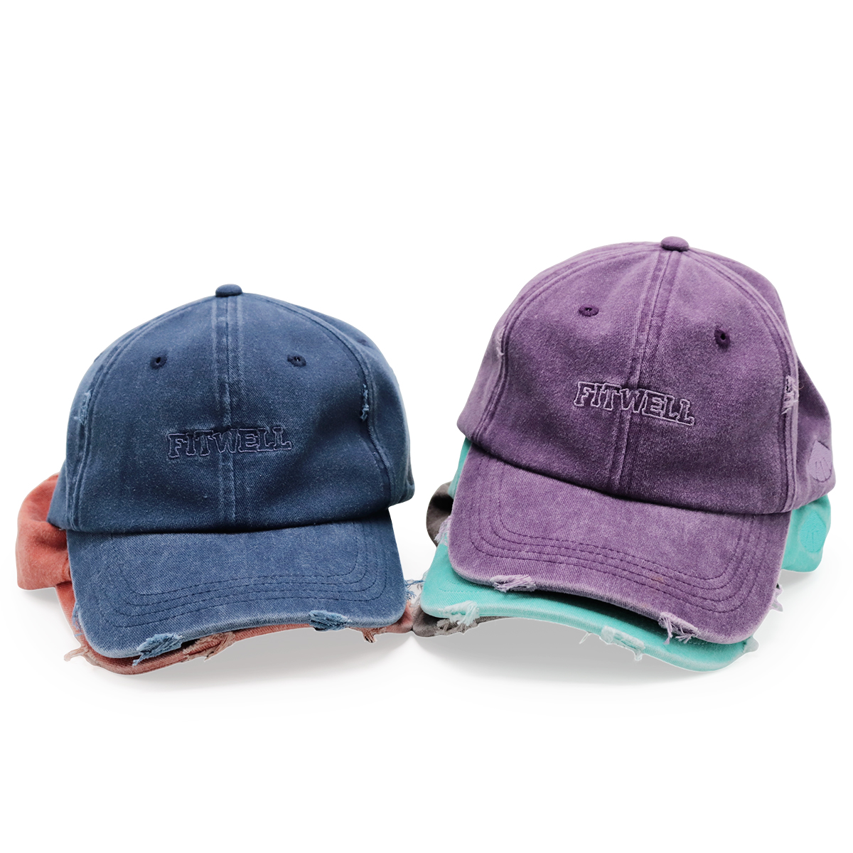 FITWELL Vintage Washed Baseball Cap | Unisex Adjustable Dad Hat in Multiple Colors