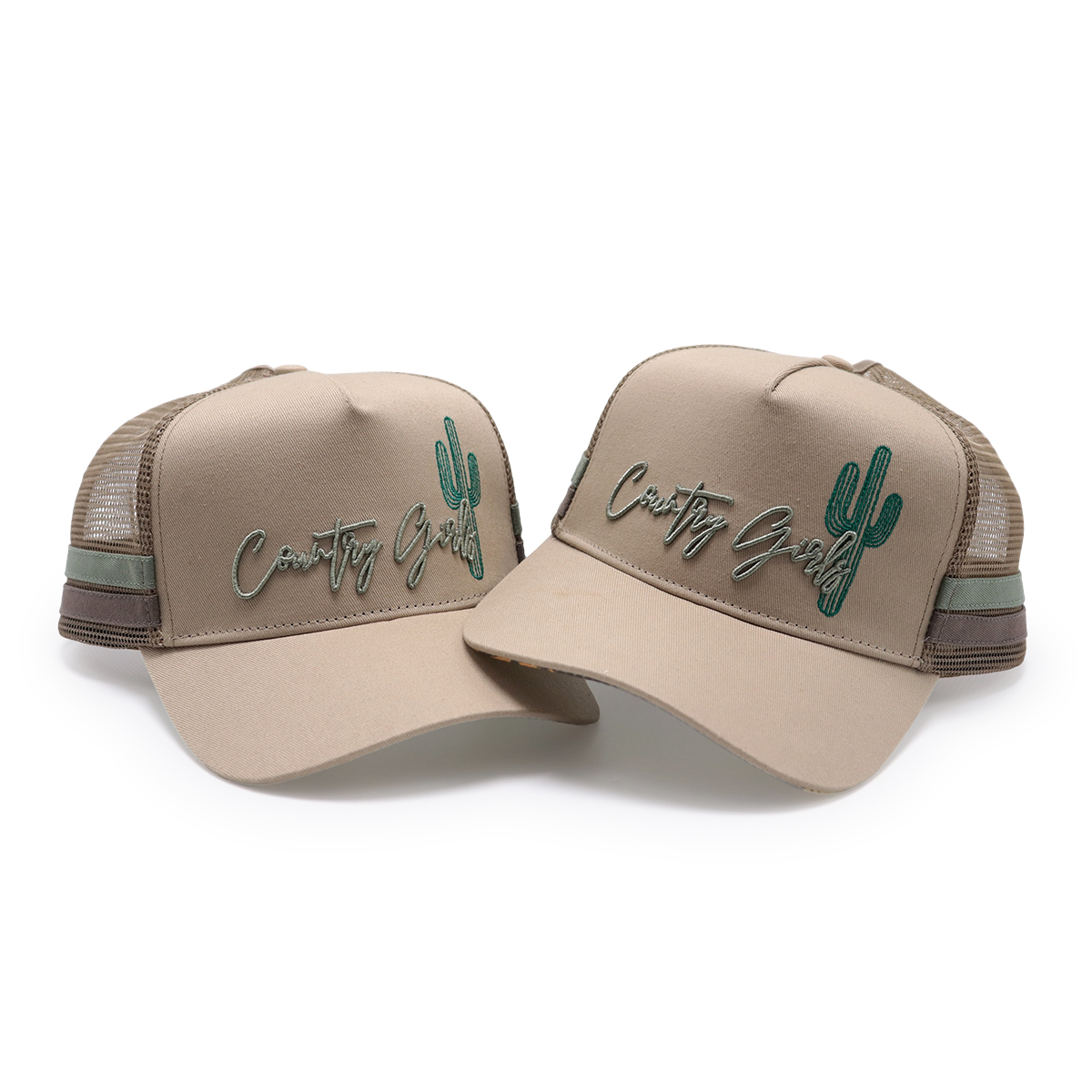 Design Your Own Logo Foam Mesh Back Caps - 5 Panel Custom Trucker Hat with 3D Puff Embroidery & Rope Detail