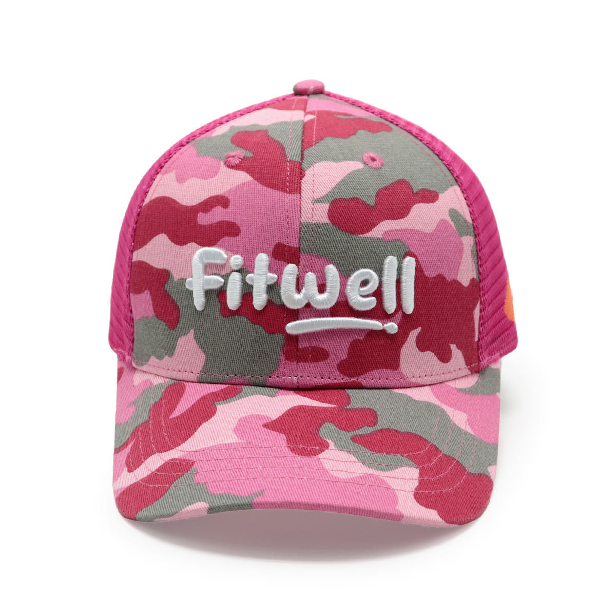 Fitwell Camouflage Embroidery Mesh Trucker Hat | Unisex Camo Baseball Cap
