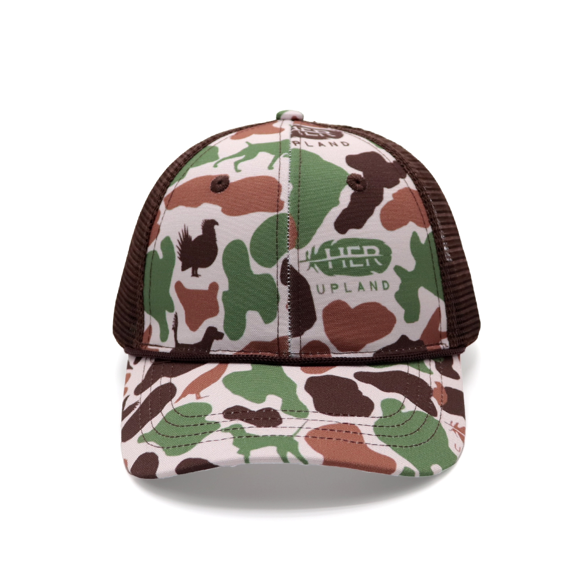 Curved Brim Rope Custom Trucker Hats – Camo Mesh Adjustable Cap Design Your Own Logo