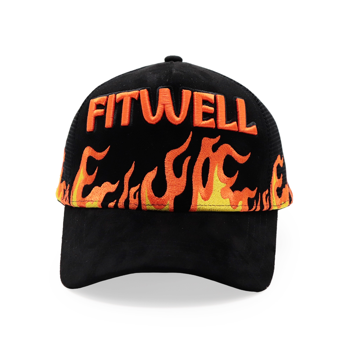 FITWELL Flame Trucker Cap - Stylish Mesh Baseball Hat