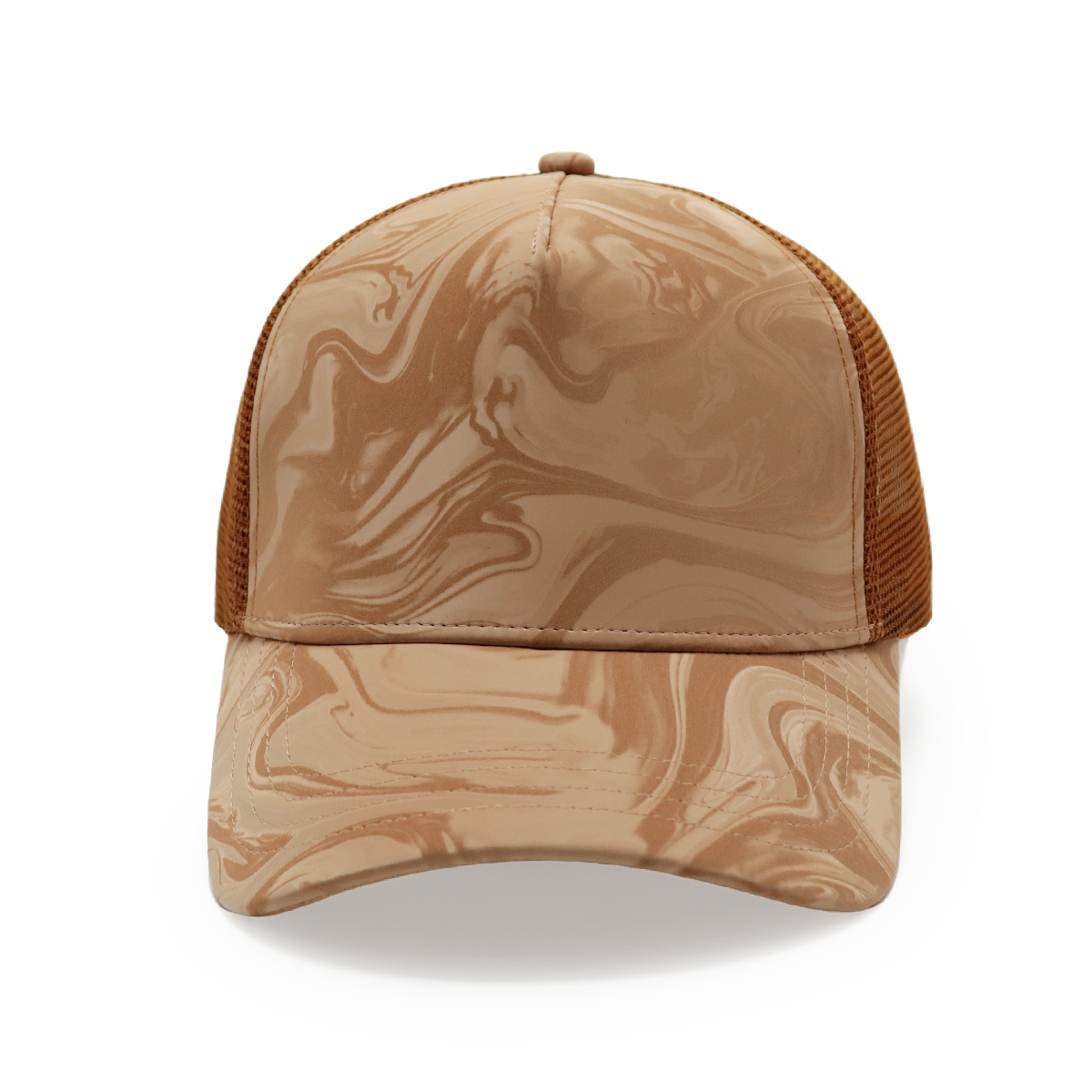 Fitwell Water Ripple Glossy Trucker Cap, Minimalist Mesh Hat, Custom Shiny Effect Outdoor Cap