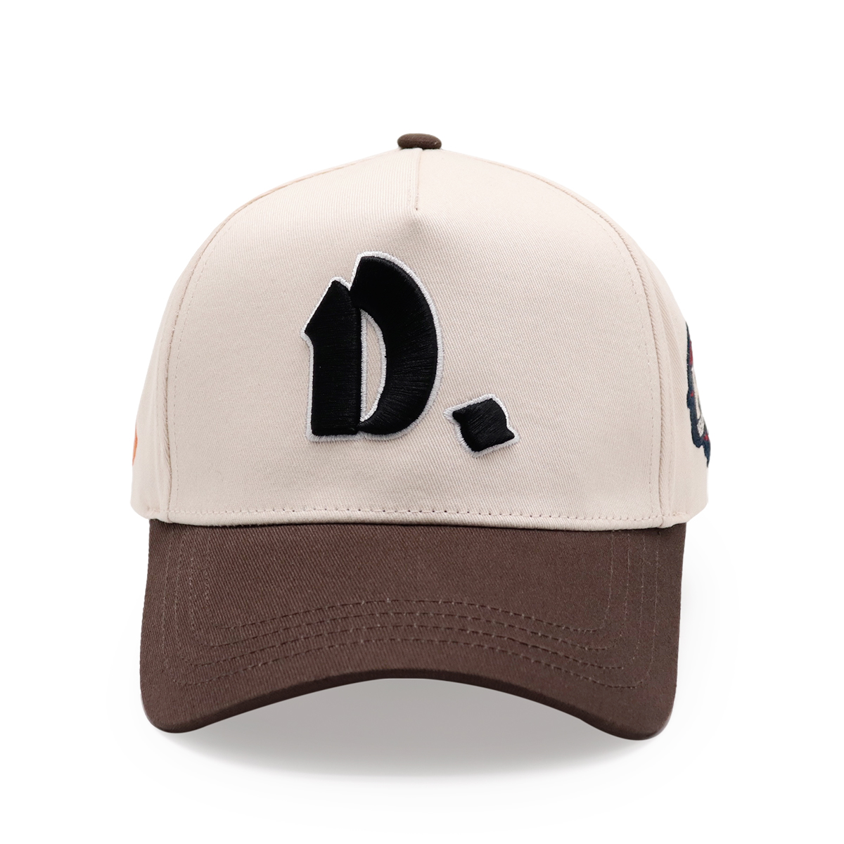 Embroidered Letter Baseball Cap – Retro Contrast Brim Snapback Hat, 3D Letter, Unisex
