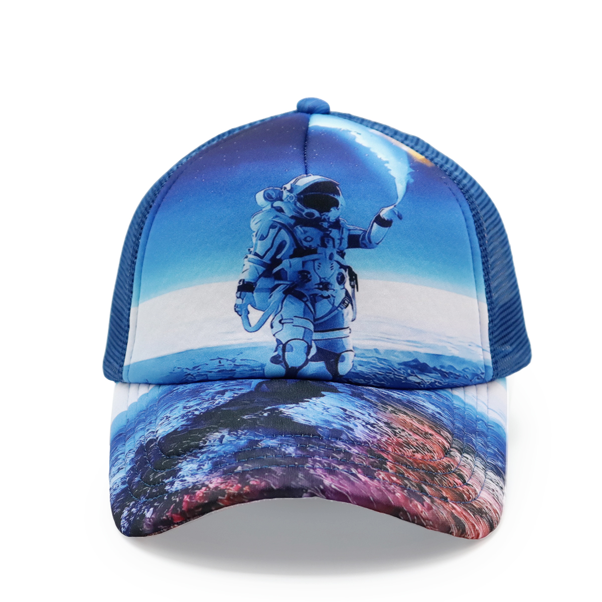 Custom Transfer Printed Logo Baseball Caps – Fashionable Multicolor Mesh Caps