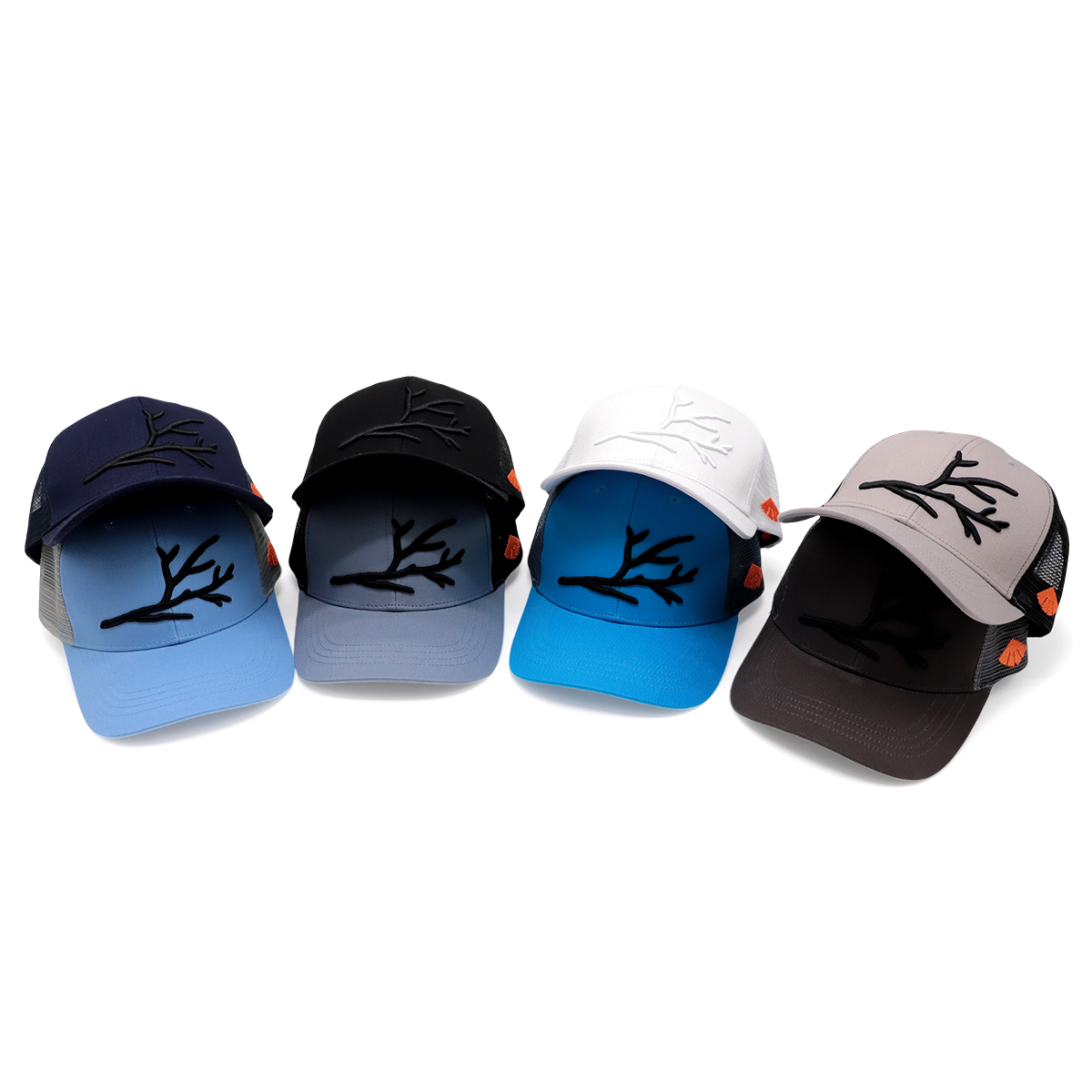 3D Branch Embroidery Mesh Trucker Hat | Minimalist Unisex Baseball Cap
