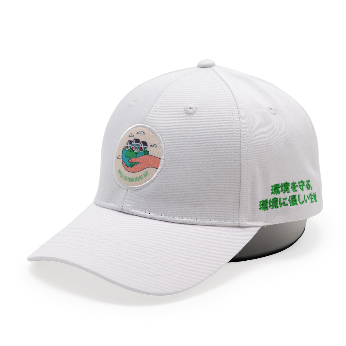 FITWELL Eco-Friendly Woven Patch Baseball Cap Recycled Material Unisex Adjustable Hat
