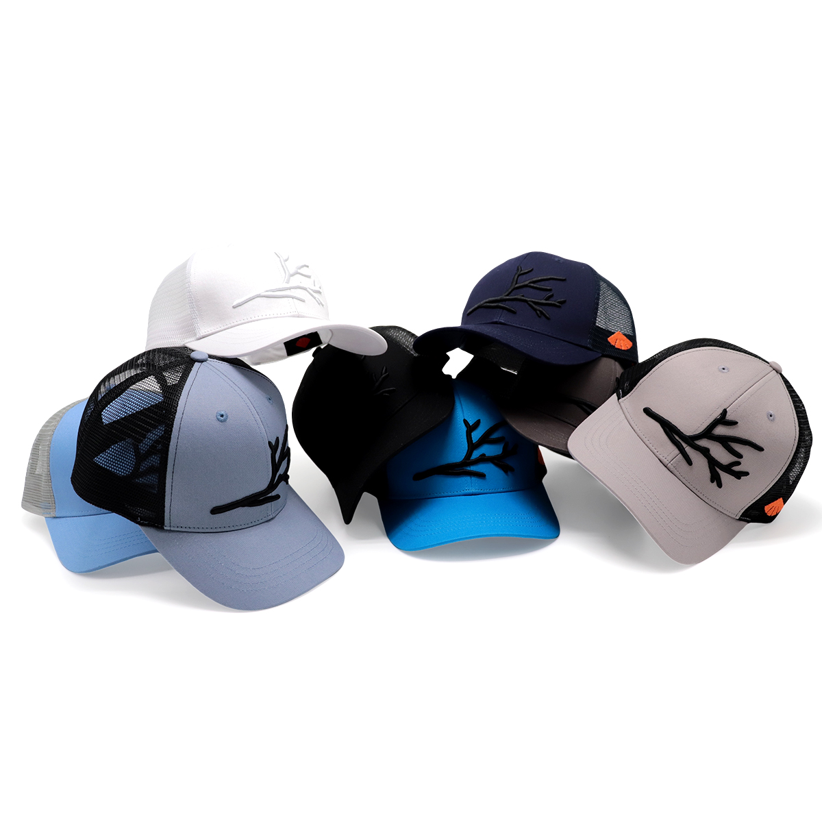 3D Branch Embroidery Mesh Trucker Hat | Minimalist Unisex Baseball Cap