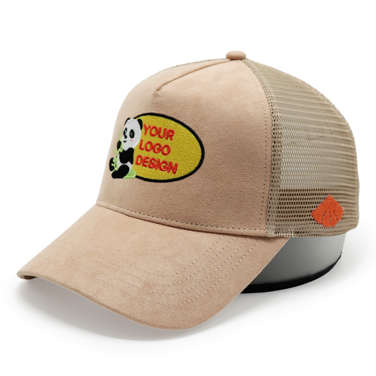 Custom Logo Trucker Caps – Multi-Color Mesh Back Snapback Hat with Panda Patch