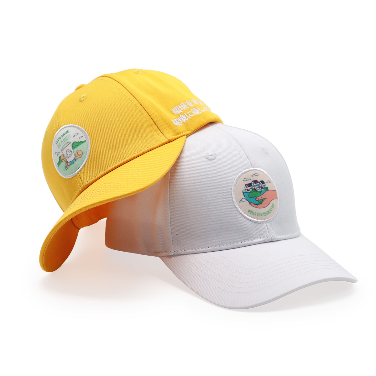 FITWELL Eco-Friendly Woven Patch Baseball Cap Recycled Material Unisex Adjustable Hat