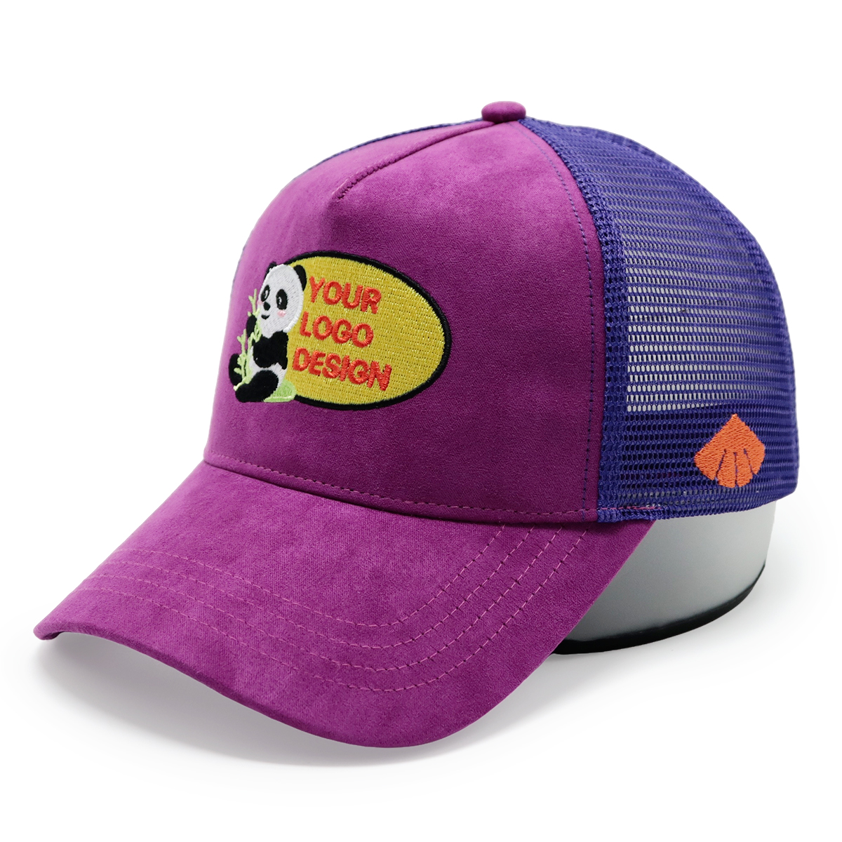 Custom Logo Trucker Caps – Multi-Color Mesh Back Snapback Hat with Panda Patch