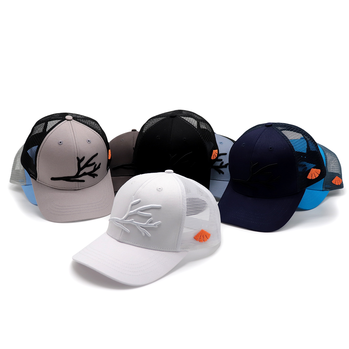 3D Branch Embroidery Mesh Trucker Hat | Minimalist Unisex Baseball Cap