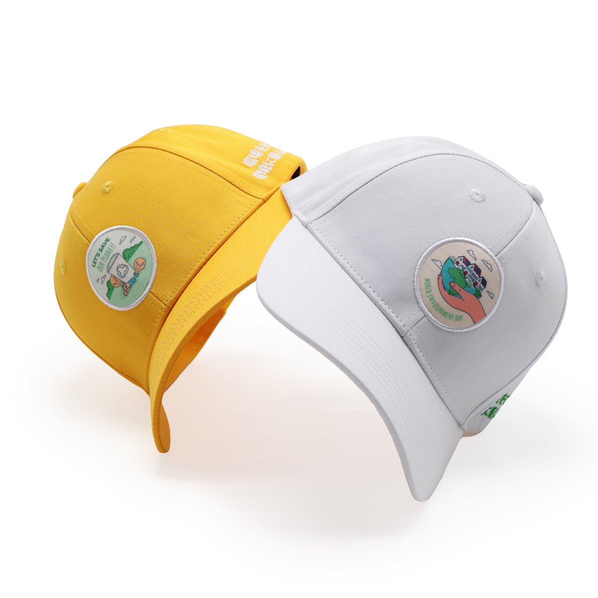 FITWELL Eco-Friendly Woven Patch Baseball Cap Recycled Material Unisex Adjustable Hat