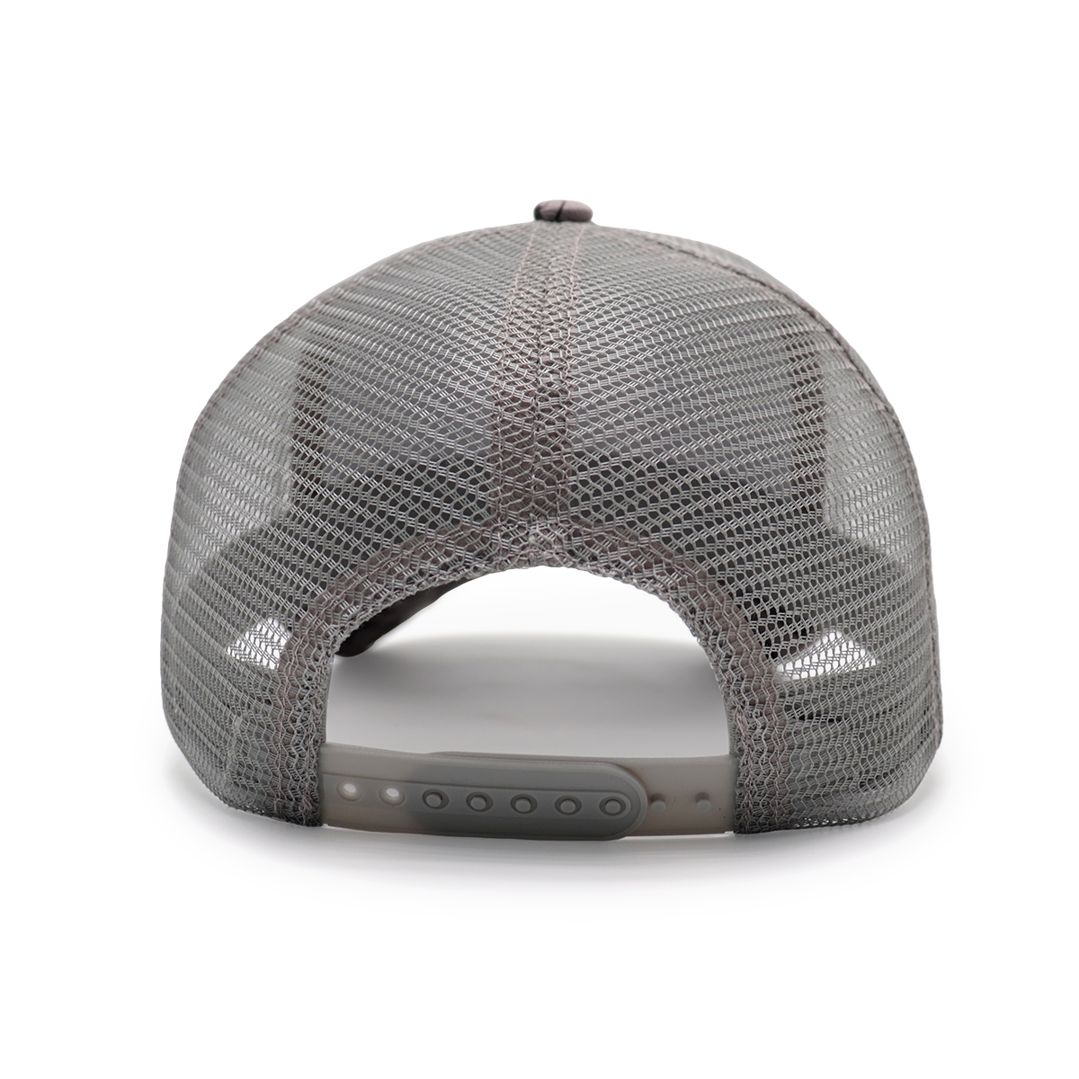 Gray Cartoon Print Cotton Twill Trucker Cap with Mouse Transfer Patch and Woven Label