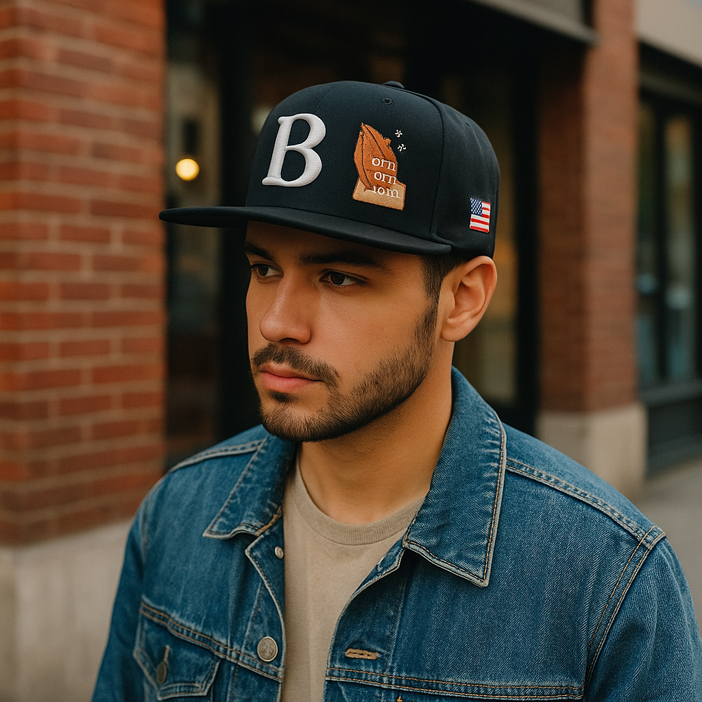 B Letter & Praying Hands 3D Embroidered Snapback Hat
