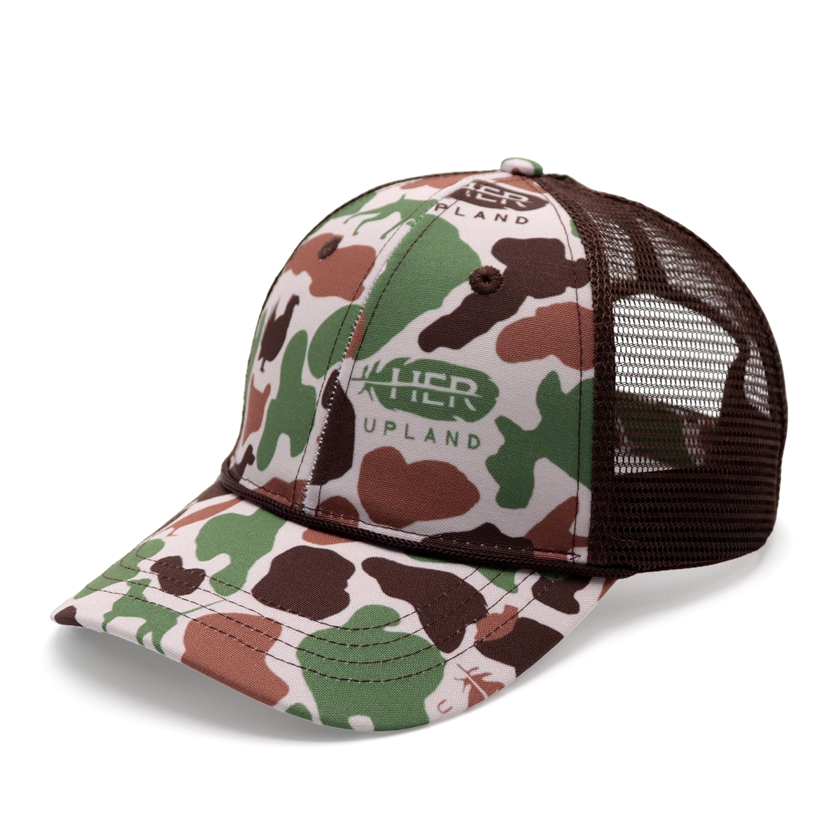 Curved Brim Rope Custom Trucker Hats – Camo Mesh Adjustable Cap Design Your Own Logo