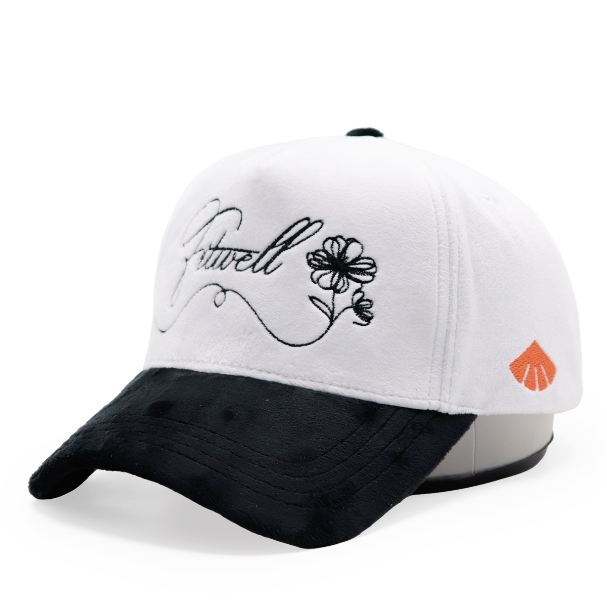 Velvet Embroidered Baseball Cap – Elegant Script & Floral Design, Unisex, Adjustable
