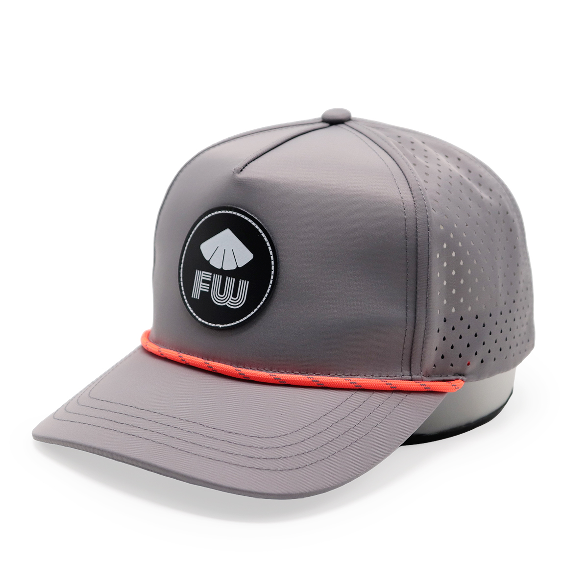 FITWELL Laser Perforated Trucker Hat Rope Accent Patch Mesh Snapback Baseball Cap