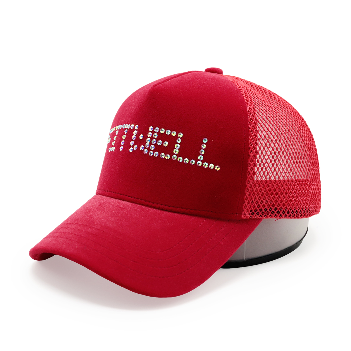 FITWELL Rhinestone Mesh Trucker Cap – Bling Crystal Letter Snapback Hat