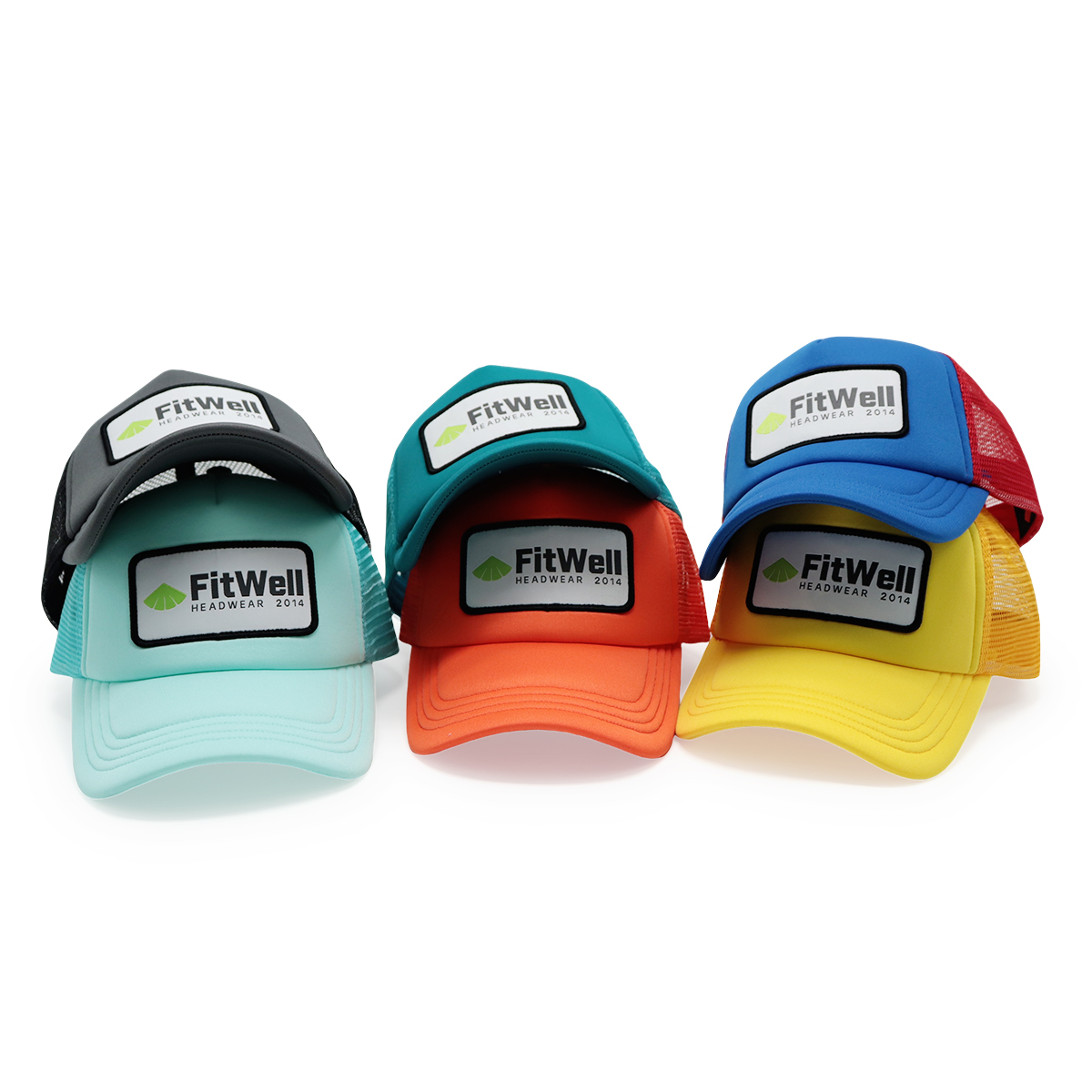 FitWell Custom Foam Trucker Hat – Multi-Color Mesh Back Cap with Logo Patch
