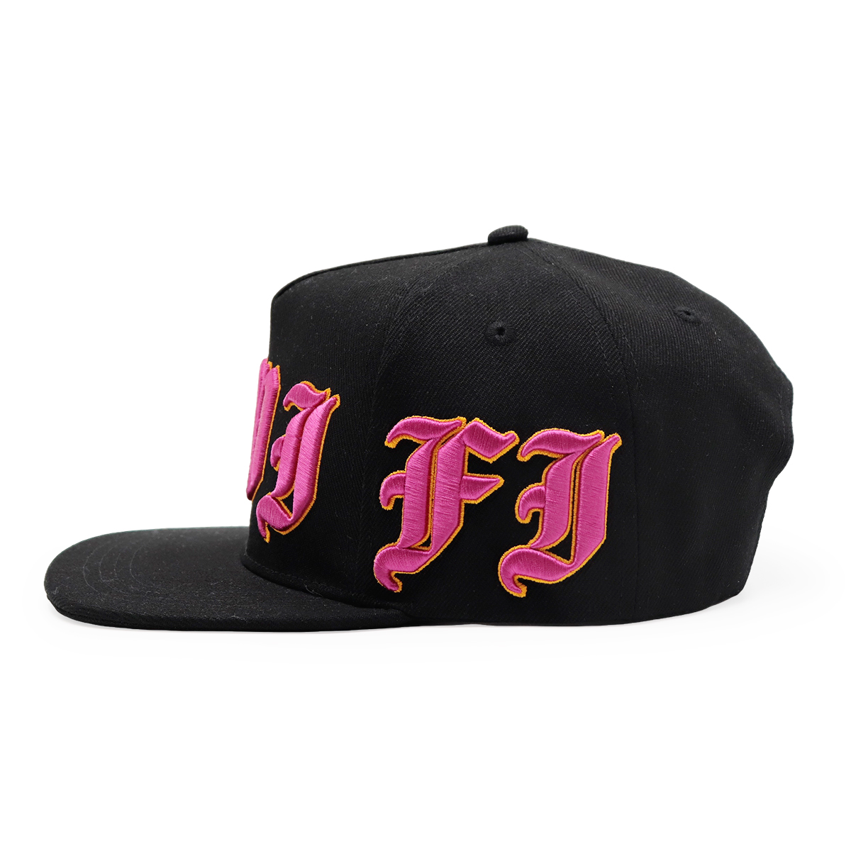 3D Gothic Embroidered Snapback Hat – Black & White