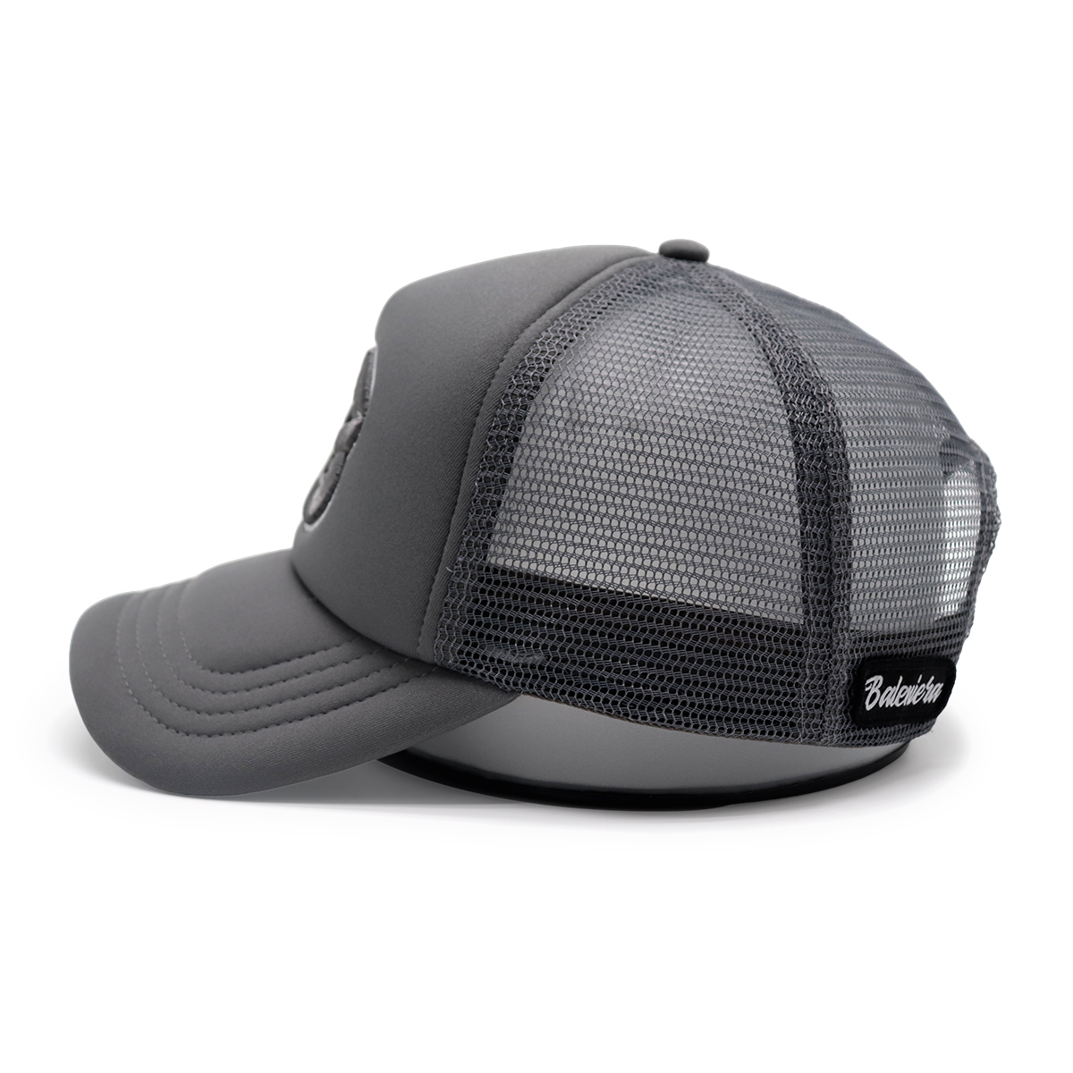 3D Embroidered B Trucker Hat – Light Blue Mesh Snapback Cap, Custom Baseball Hat, Unisex Adjustable
