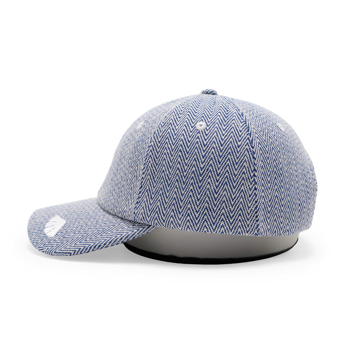 Herringbone Baseball Cap, Adjustable Herringbone Pattern Hat, Embroidered Visor, Unisex Casual Cap (Blue/Red)