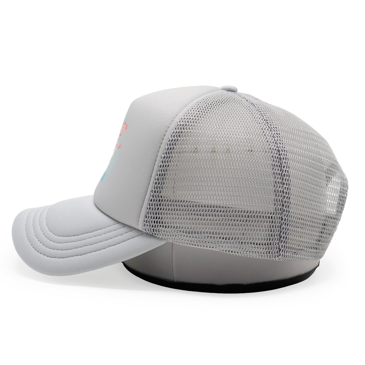 Cute Lucky Cat Print Mesh Trucker Cap – Colorful Cartoon Snapback Hat