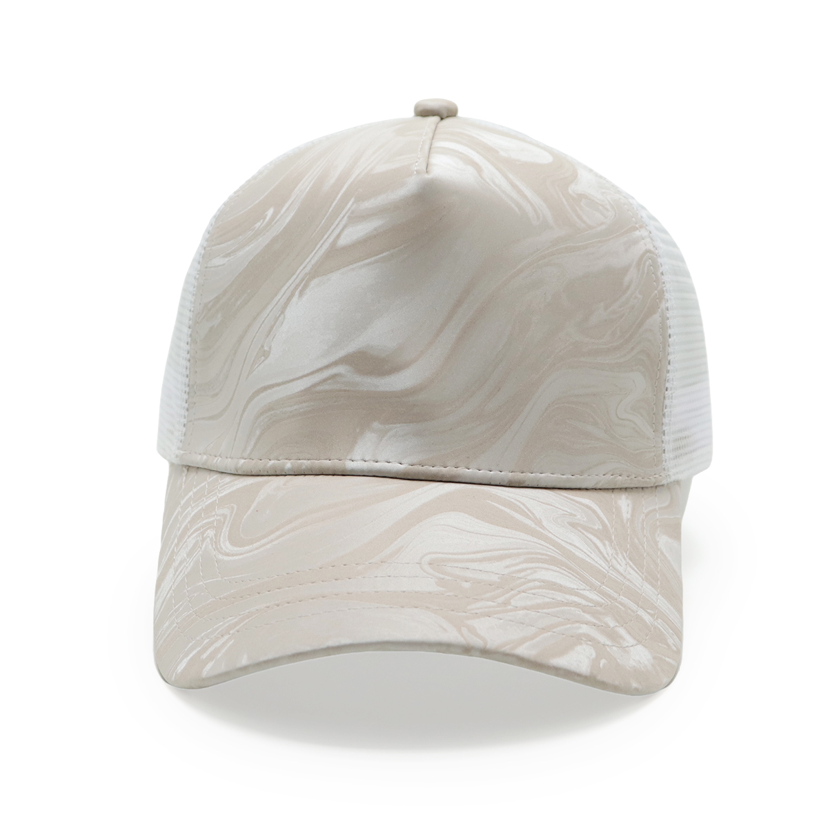 Fitwell Water Ripple Glossy Trucker Cap, Minimalist Mesh Hat, Custom Shiny Effect Outdoor Cap
