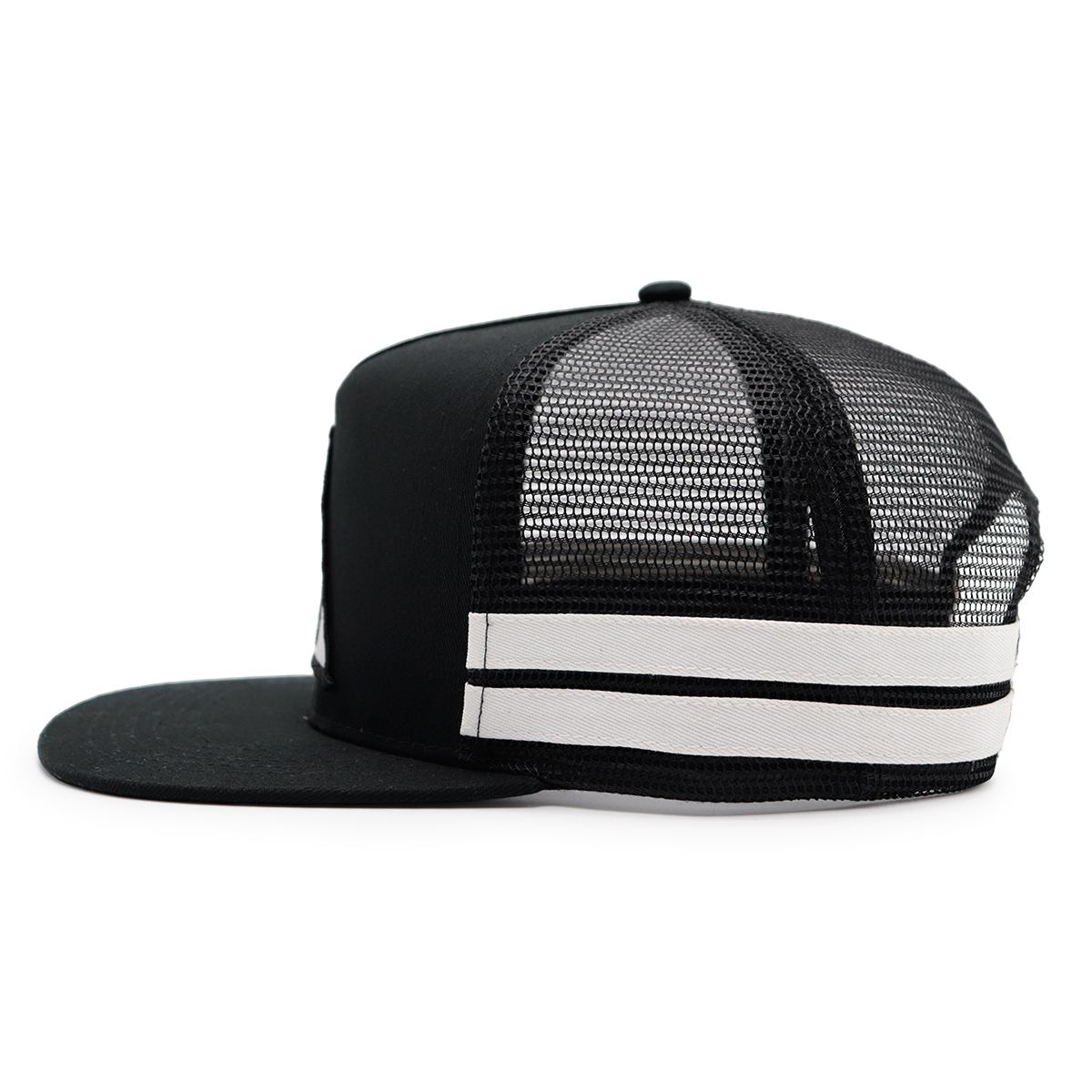 Black Flat Bill Mesh Trucker Hat – H-BOMB MOTORSPORTS Motocross Patch Cap, Snapback Unisex Baseball Cap