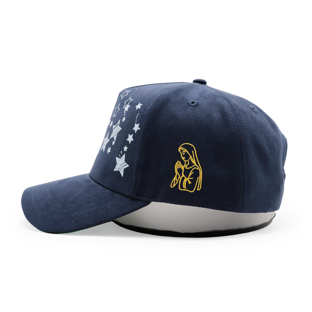 Suede Baseball Cap with English Heat Transfer Logo & Star Pattern, Adjustable Unisex Outdoor Sun Hat (Black/Beige)