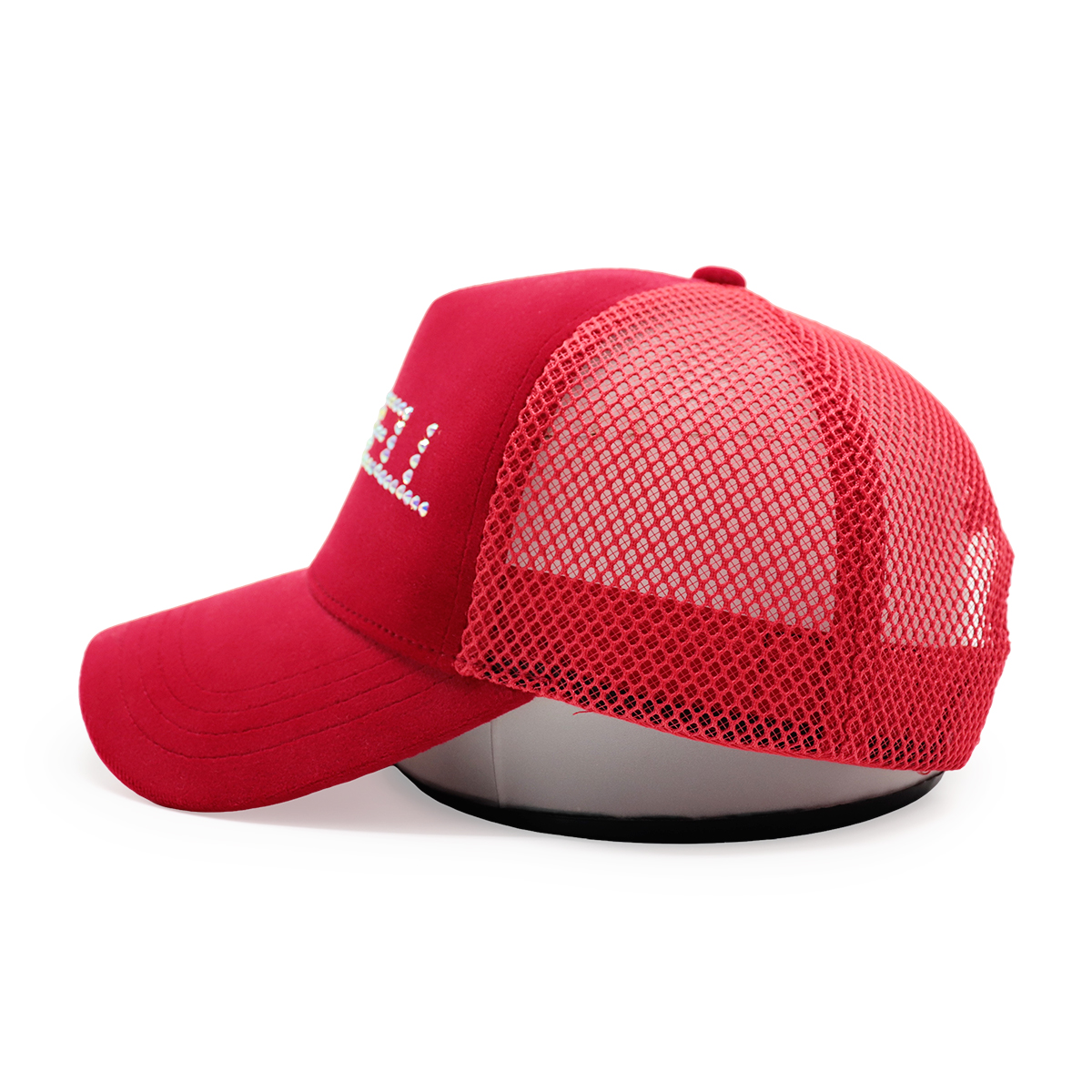 FITWELL Rhinestone Mesh Trucker Cap – Bling Crystal Letter Snapback Hat