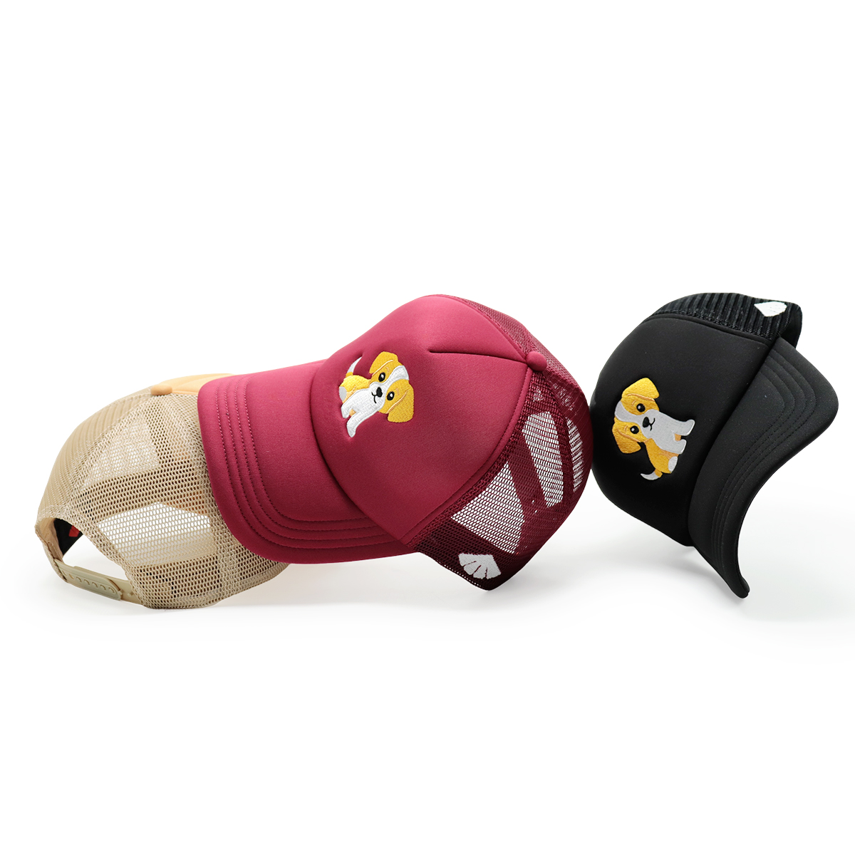 Foam Embroidered Animal Logo Trucker Hats – Custom Mesh Snapback Cap