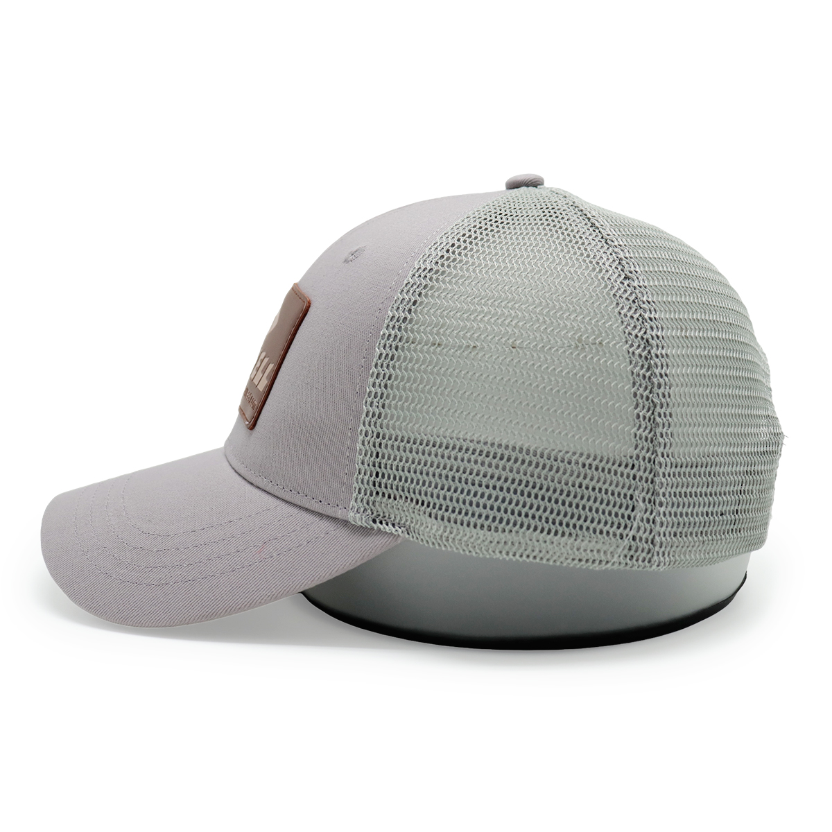 Fitwell Leather Patch Mesh Trucker Hat | Classic Unisex Baseball Cap
