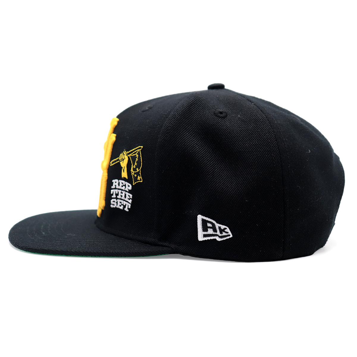 REP THE SET Flat Brim Snapback Cap – 3D Embroidered Streetwear Hat