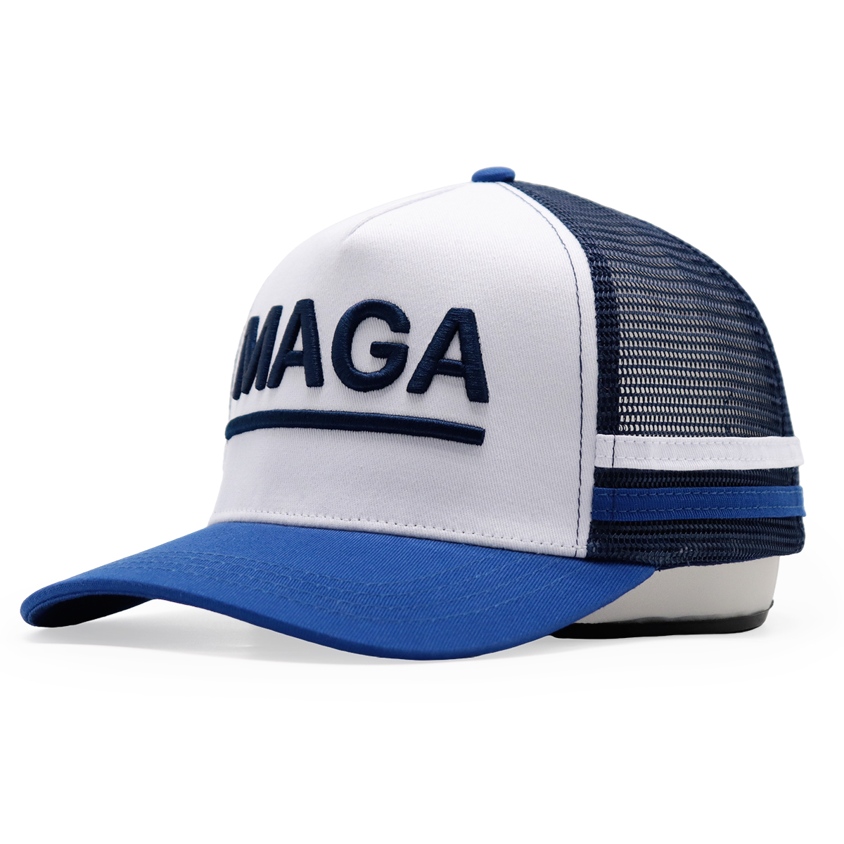 MAGA 3D Embroidered Mesh Trucker Cap – Political Letter Snapback Hat