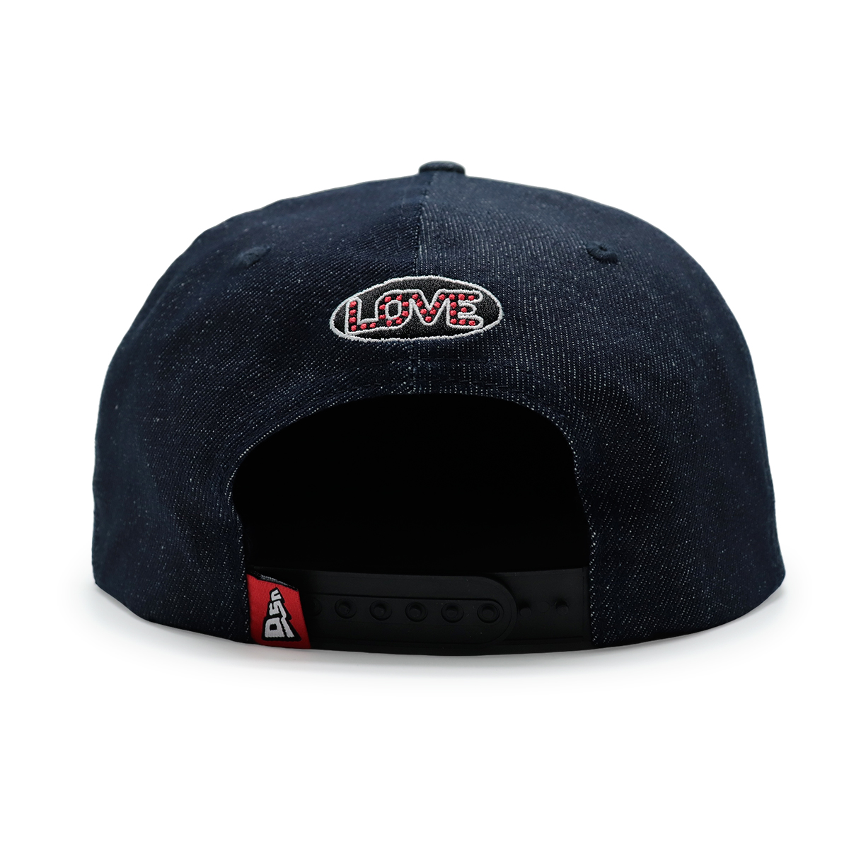 California LOVE Embroidered Denim Snapback Hat – Flat Brim Streetwear Cap
