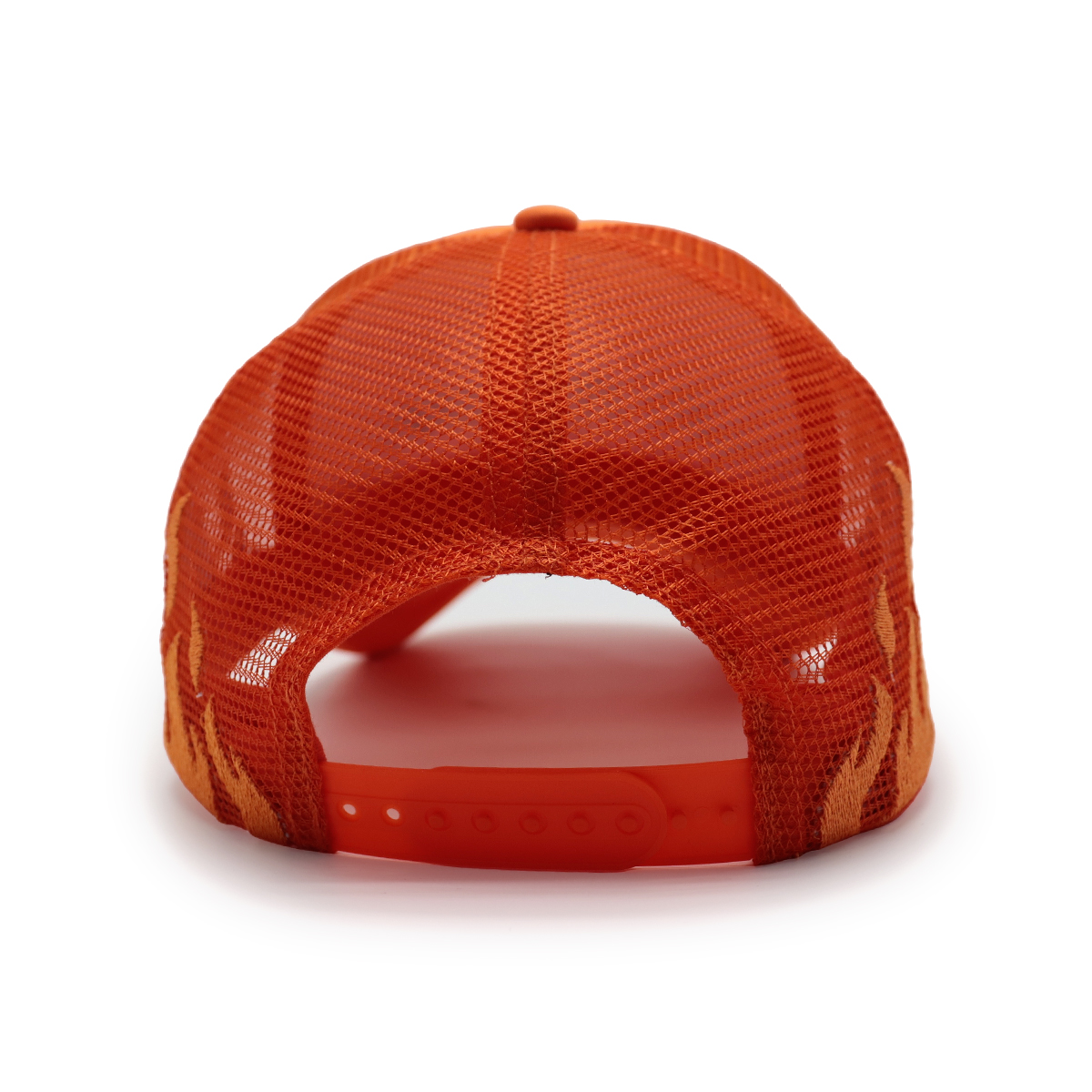 LET IT BURN Embroidered Trucker Hat – Black Flame Mesh Cap & Red Snapback Cap, Statement Baseball Hat, Unisex Adjustable