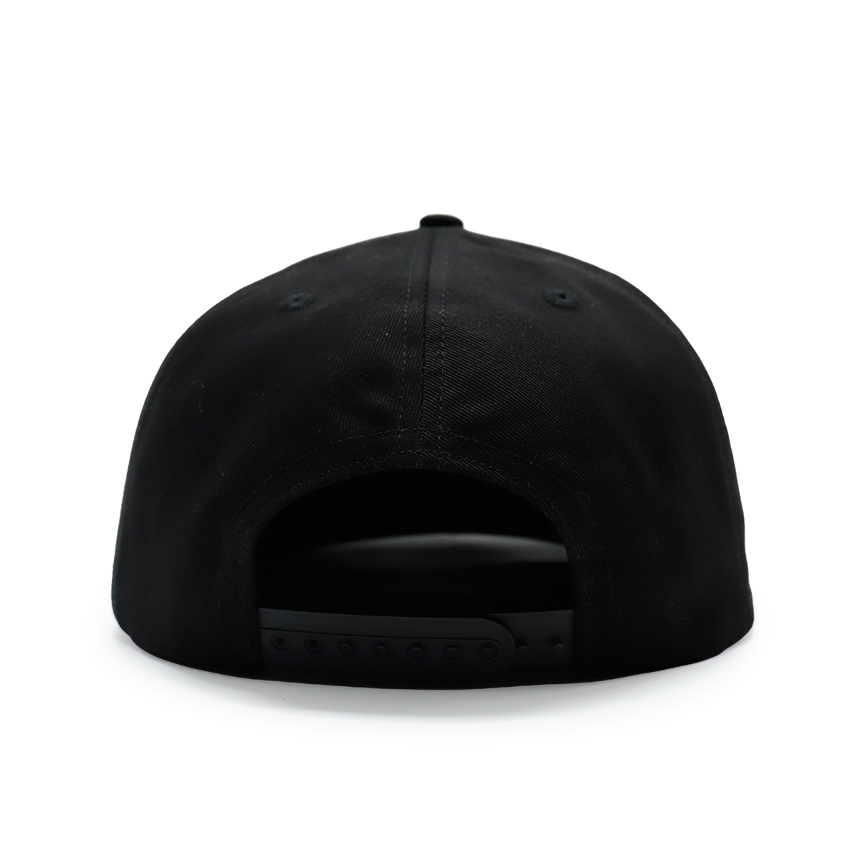 Black Flat Brim Snapback Hat with Leather Fitwell Logo Patch