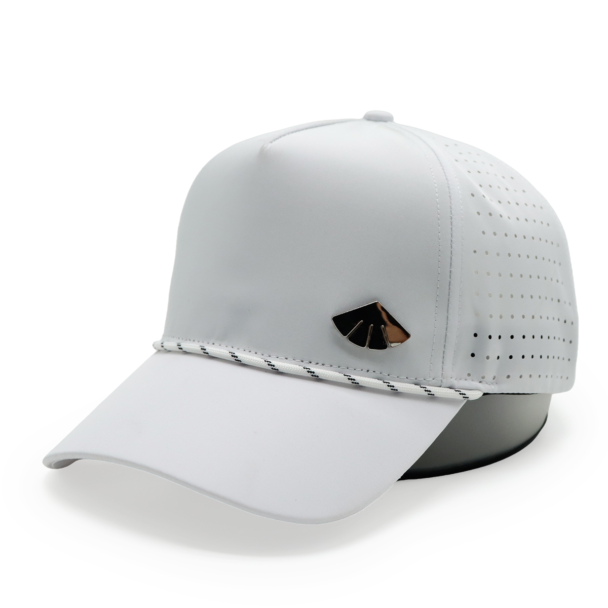 Laser Perforated Baseball Cap with Metal Badge – Adjustable, Breathable, Unisex