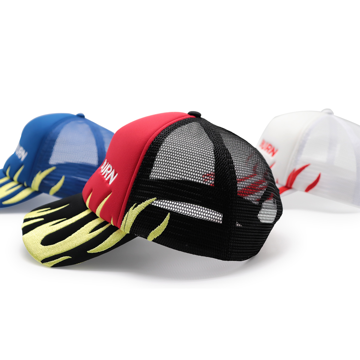 Flame Embroidered Trucker Cap - &quotLET IT BURN