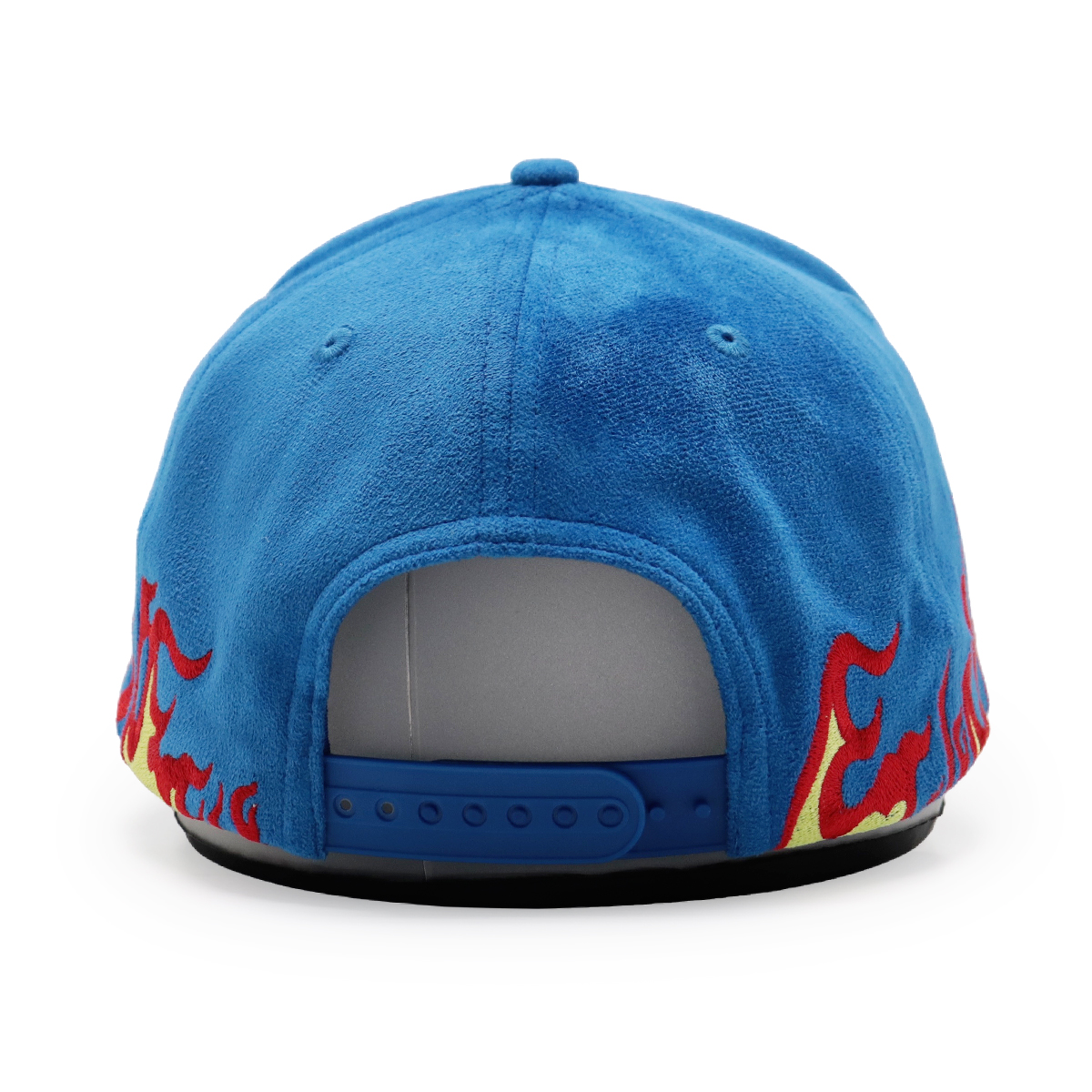 Faux Suede Flame Embroidered Baseball Cap – Trendy Streetwear, Unisex, Adjustable