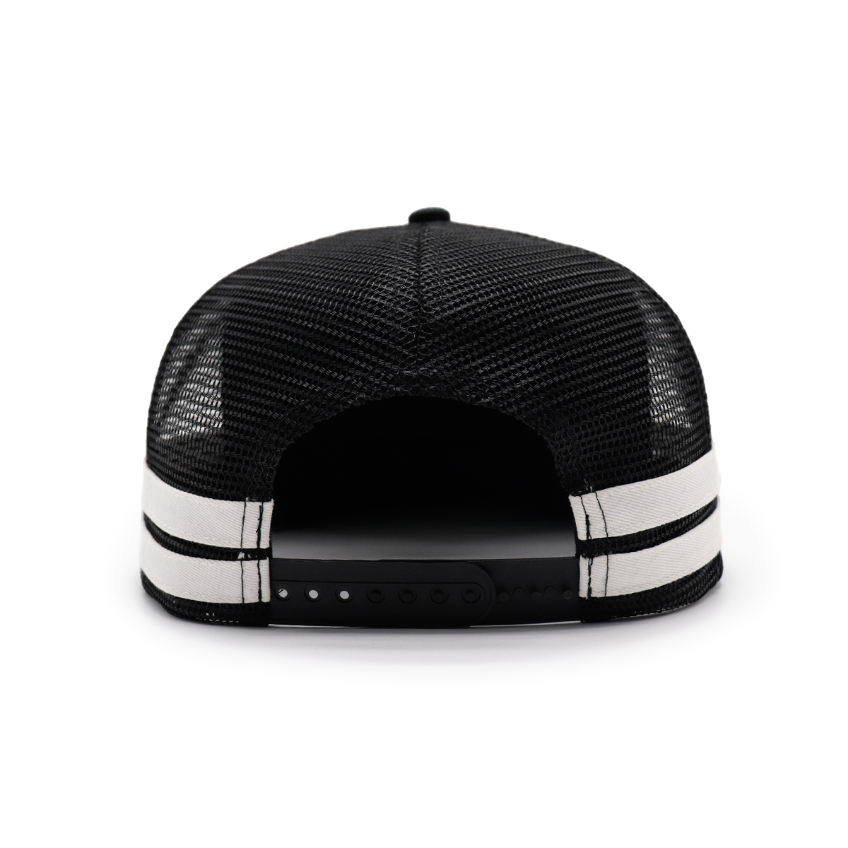 Black Flat Bill Mesh Trucker Hat – H-BOMB MOTORSPORTS Motocross Patch Cap, Snapback Unisex Baseball Cap